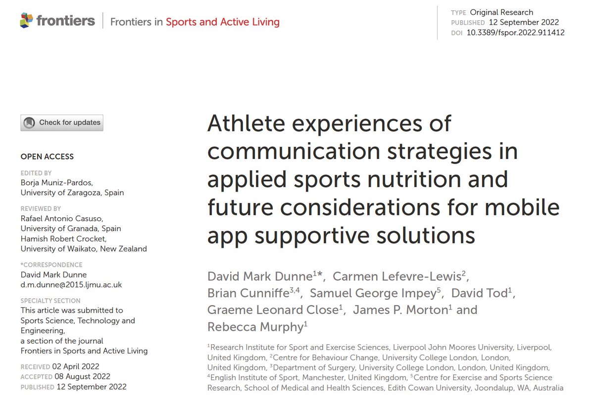 🚨 INSIGHTS FROM ATHLETES🚨

Ever wondered...

1. How do athletes feel about their sports nutrition support? 💭

2. What do they want in the future? 🔮

Find out now or download for later with this FREE full text in <a href="/FrontSportsAL/">Frontiers - Sports and Active Living</a>  👉frontiersin.org/articles/10.33…