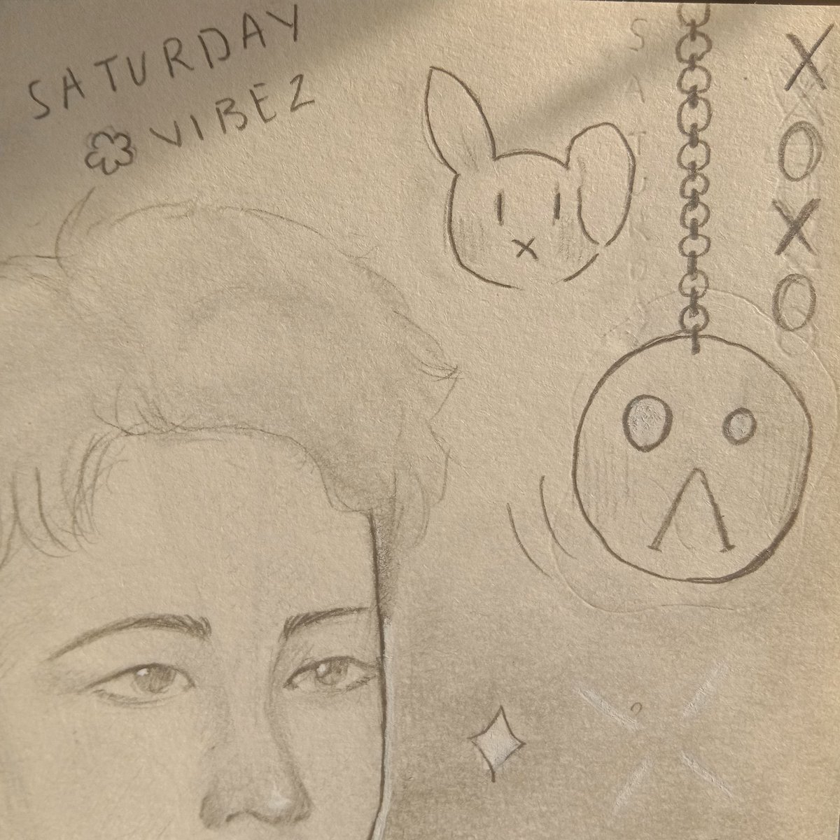 nourthings's tweet image. Today's drawing 🌷🎶✏️🐇☀️