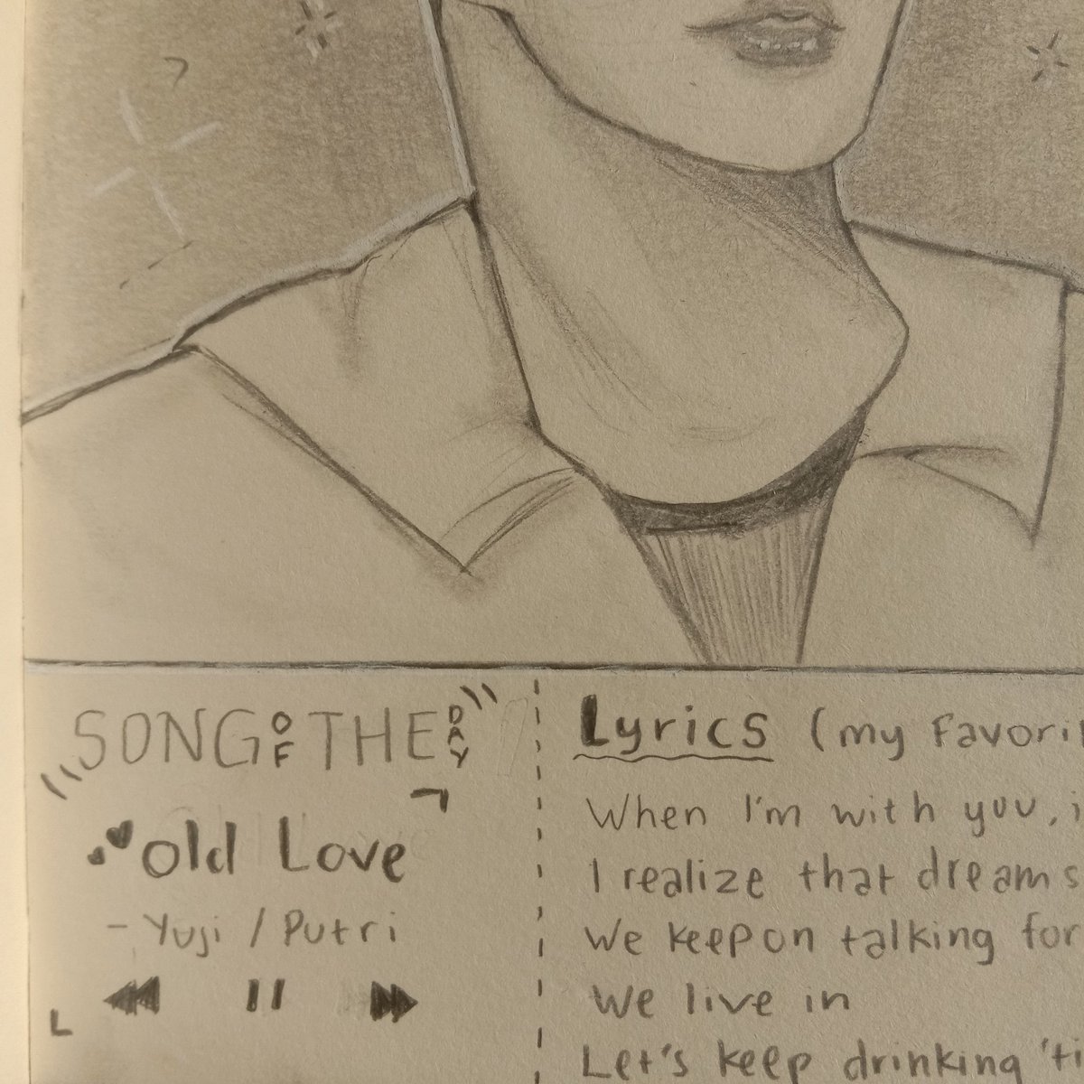 nourthings's tweet image. Today's drawing 🌷🎶✏️🐇☀️