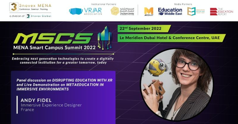 AndyFidel_'s tweet photo. News!! Been invited by @3novex Global and @vrara_madrid to join the upcoming MENA Smart Campus Summit 2022 in Dubai, UAE. #MSCS2022

Panel: Disrupting Education With XR https://t.co/puYbnvOqit 
#MSCS #SmartCampusSummit https://t.co/8OLZYOucWF
