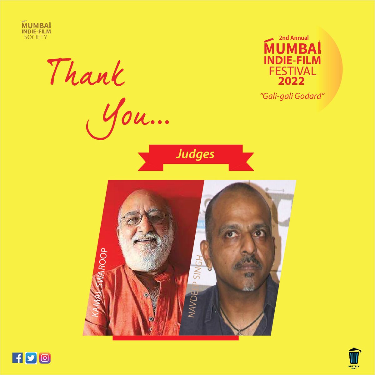MumbaiIndiefilm's tweet photo. We are feeling important because of you. Your support helped us achieve everything we wanted to. We can’t thank you enough. But we'll always be grateful to you. Thank you so much, sir, Kamal Swaroop &amp; Navdeep Singh.@KamalSwaroop @Nopisingh 
#mumbaiindiefilmfestival22 https://t.co/Q4g2ReHdJi
