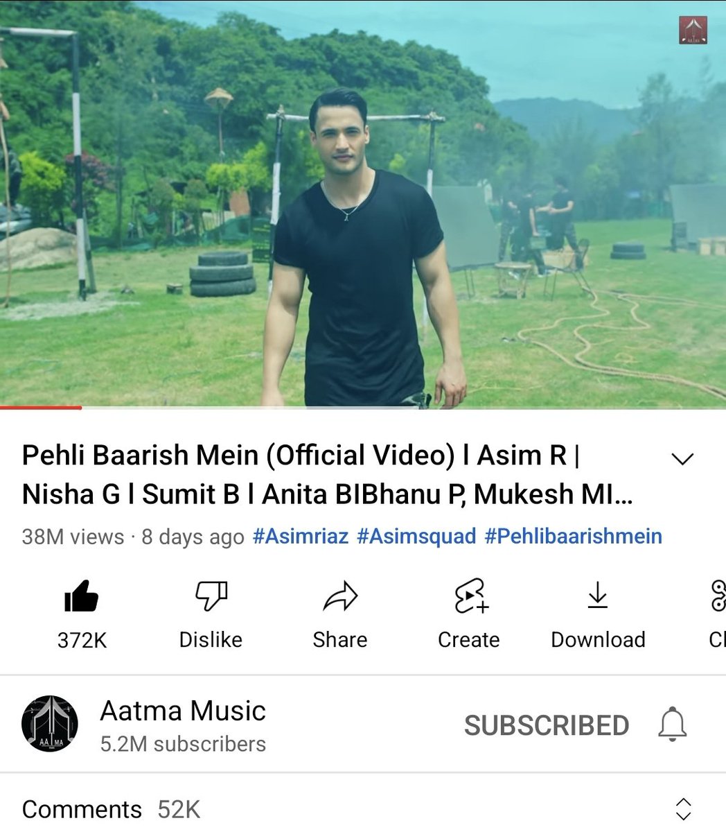 Congratulations to entire Team to #PehliBaarishMein to achieve 38M views along with 372K likes & 52K comments in just 8 days. It's Massive success by @imrealasim & @vaseemqureshii @Aatmamusic1 with their back to back projects. 
#Asimsquad  #AsimRiaz
youtu.be/RfXLTYQSU0s