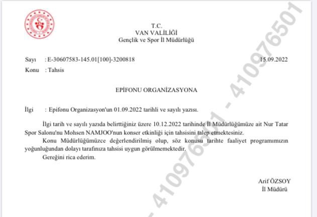 ErdemOzveren571's tweet photo. Mohsen Namjoo İsimli Ahlaksızın
Van'da Konser Vereceği Salon
Gençlik ve Spor İl Müdürlüğü
Tarafından Resmî Olarak "İptal"
Edildi... 

Kurân Uğruna Can Verenlerin
Topraklarında Kurân'a Sövenlere
Konser Verdirtmeyeceğiz !.. ��️ https://t.co/vtTBlGE5VP