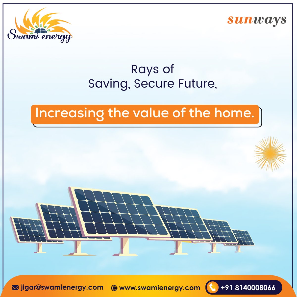 swamienergy's tweet photo. Rays of saving, secure future, Increasing the value of the home.
Going #solar is a great decision, so we empower you by helping in selecting the greatest energy options.
#swamienergy #solarenergy #solarpower #renewableenergy #greenenergy #cleanenergy #gosolar #gogreen https://t.co/54f7Ad1r01