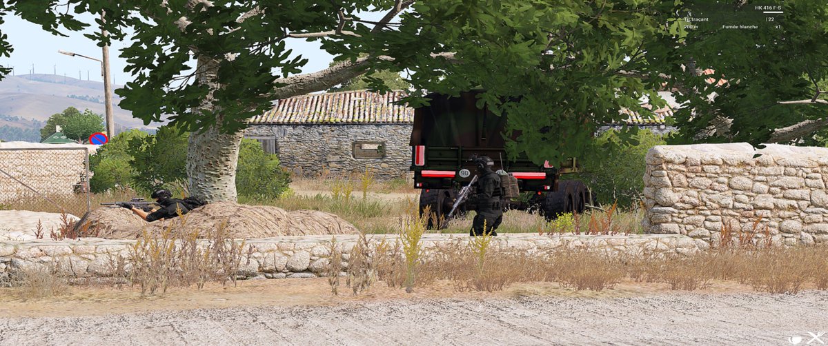 Team_GSRI's tweet photo. Le GCAP et le GSRI, soutenus par @14eGaming et @FRATAC_FSFA, lors des combats acharnés dans le centre de SYRTA. 

#Arma3 #milsim @armamodfrance https://t.co/j0Ch1uQOvv