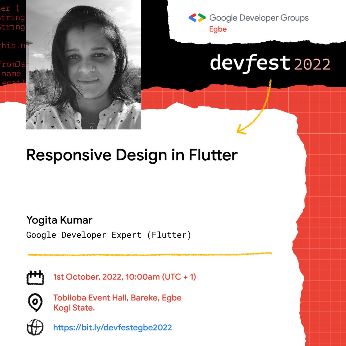 gdgegbe's tweet photo. #MeetOurSpeaker
@YogitaKumar05 is a Lead Developer with 8+ years of IT experience in designing, architecting and building scalable and secure applications for Care, Sports &amp; Betting, Logistics and Education sectors. She is currently leading Flutter Mobile development at QCS. https://t.co/mAV3ajuCfq