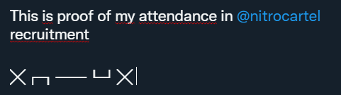 AirdropsCaptain's tweet photo. ✍️ @nitrocartel Early Access ✍️

Enter the website &amp; proof your attendance ⬇️:

1. Visit: https://t.co/44L0Fmfx6W
2. Click "Proof of Early"
3. Tweet
4. Done ✅

Takes 10 sec, let's secure it we never know 👍
Stay cautions please, all using the same marketing strategy 🙏

LFG 🏴‍☠️ https://t.co/uqMn1pZDFZ