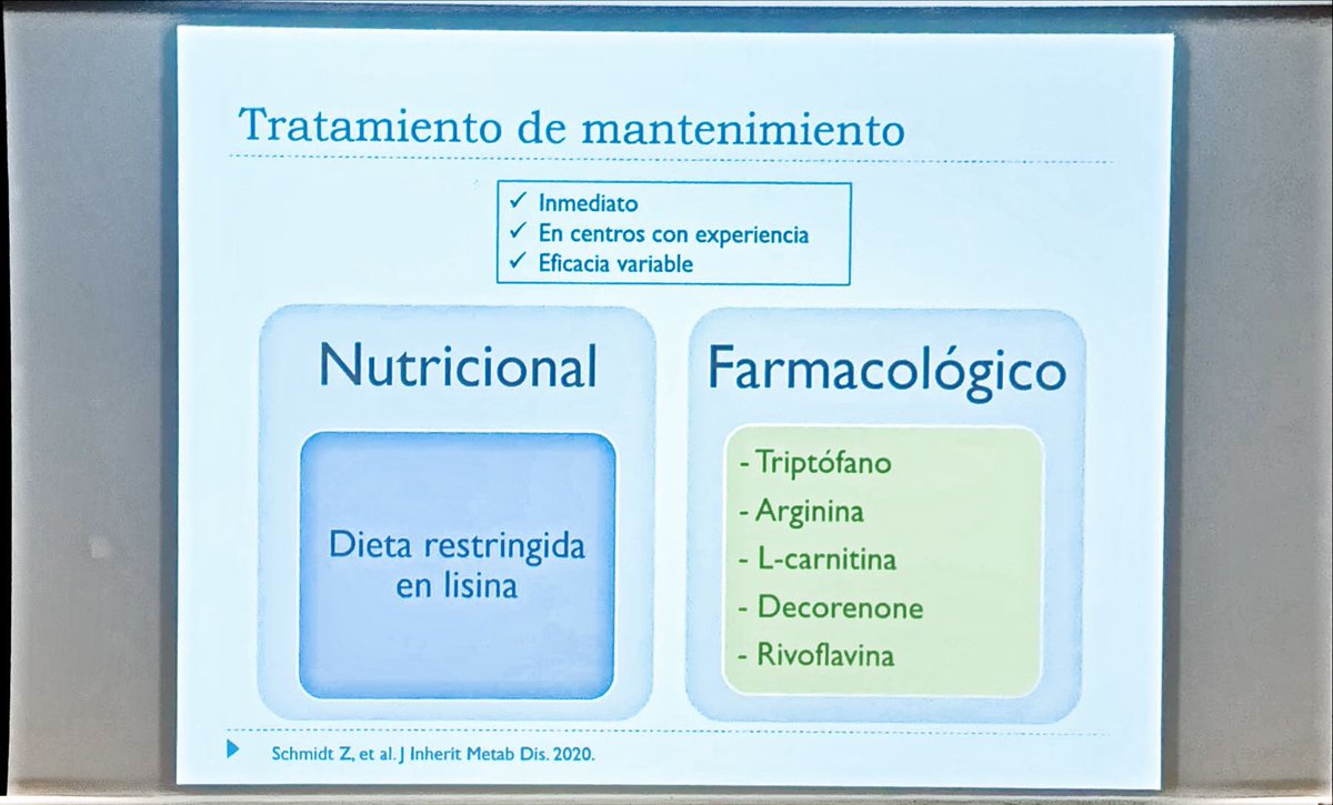 ElenaDF75's tweet photo. Curso #EIM @sociedadSEEN @NutriSeen
@ArgentePla
#AcidemiasOrgánicas #GA1
Dieta restringida en #Lisina: liberalizamos dieta en adultos?
Aporte de #Triptofano
Tratar descompensaciones: evitar catabolismo proteico
@Aecom_EIM https://t.co/wc0S2m8YOV