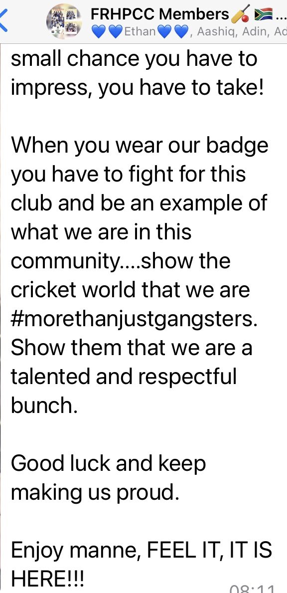 HPCricketClub's tweet photo. Our senior manager making rallying call in our members group. #RainDelayed. @ashrafallie2918 @ferozshaik1 🏏 https://t.co/hsgM6lOVUY