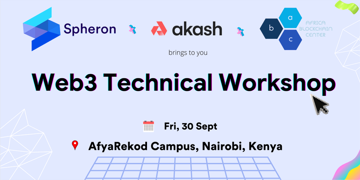 Don't be left out!! book a seat in the @SpheronHQ @akashnet_ workshop. Learn how to #decloud your App cc @theabcafrica @SpaceyaTech #Web3 #web3community lu.ma/80ri6bzg