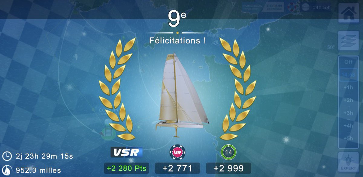 Top 9 sur le défi Azimut. Une erreur entre la bouée 2 et 3 avec une anticipation météo ratée, mais un super résultat au final en indiv et pour <a href="/TorceSailing/">Torc eSailing / YWCN</a>, 2e derrière la <a href="/Team_Pve/">Team PVe / D-ICE</a>.

La grosse cerise pour finir : Florian16 est un grand de ce jeu, magnifique vainqueur 👏👏👏