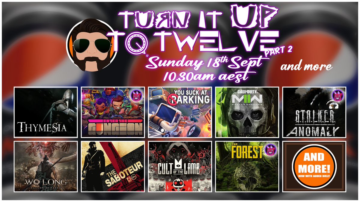 Tubbernaut's tweet photo. CELEBRATING TWO YEARS ON TWITCH!
STARTS 10:30AM [AEST/GMT+10] TOMORROW!

We've got #Thymesia, #YouSuckAtParking, #Chaostricks, #MW2, #WoLongFallenDynastyDemo, #CultOfTheLamb, NEW bully system and much, much more!

#twitch #twitchanniversary #smallstreamer #SmallStreamersConnect https://t.co/tMdJX1FLAM