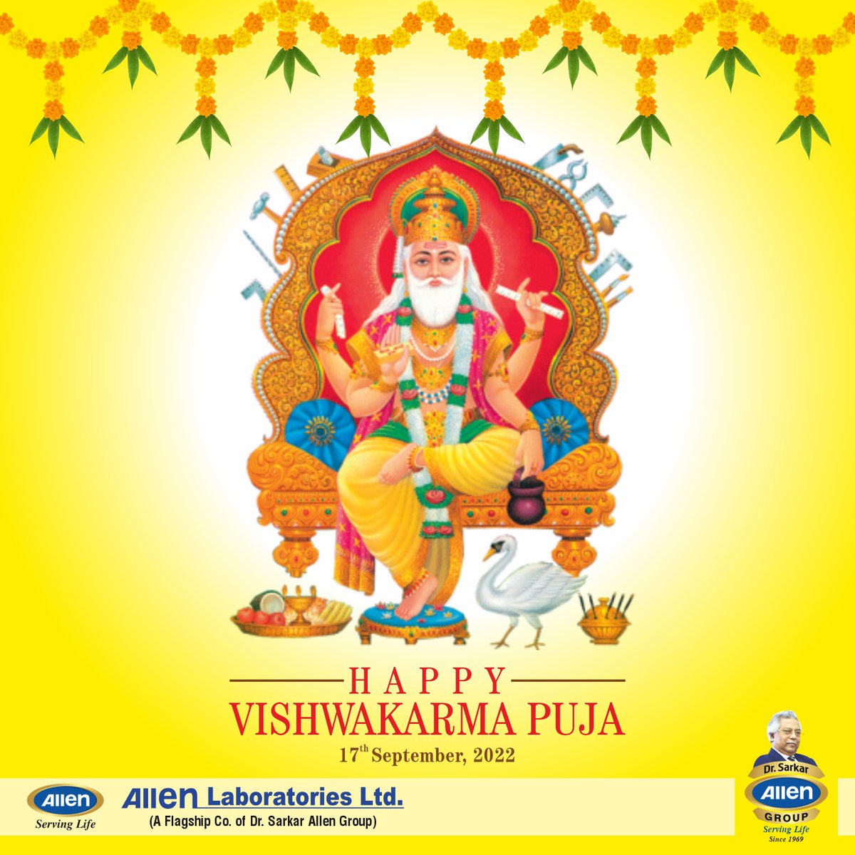allenlablimited's tweet photo. May the creator of machine & tools Lord Vishwakarma grant you virtue and goodwill. Wishing you all a very Happy Vishwakarma Puja!
#Vishwakarma #LetsBuildTogether #Industrialisation #WorkForBetterFuture #AllenCares https://t.co/wqHMXagJER