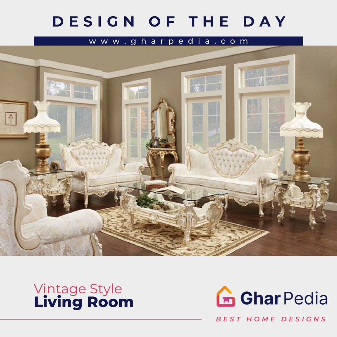 Gharpedia's tweet photo. We are mesmerised by this Lavish Vintage Styled Living Room accommodating White Sofa Set, Wall Console Table with Wall Mirror, Rug & Wooden Flooring π
.
Designer - Home Makers
Reach out π https://t.co/E4WKgJ6QJb
.
#BestHomeDesigns #gharpedia #livingroom #livingroominspiration https://t.co/xtFYI1yAcs