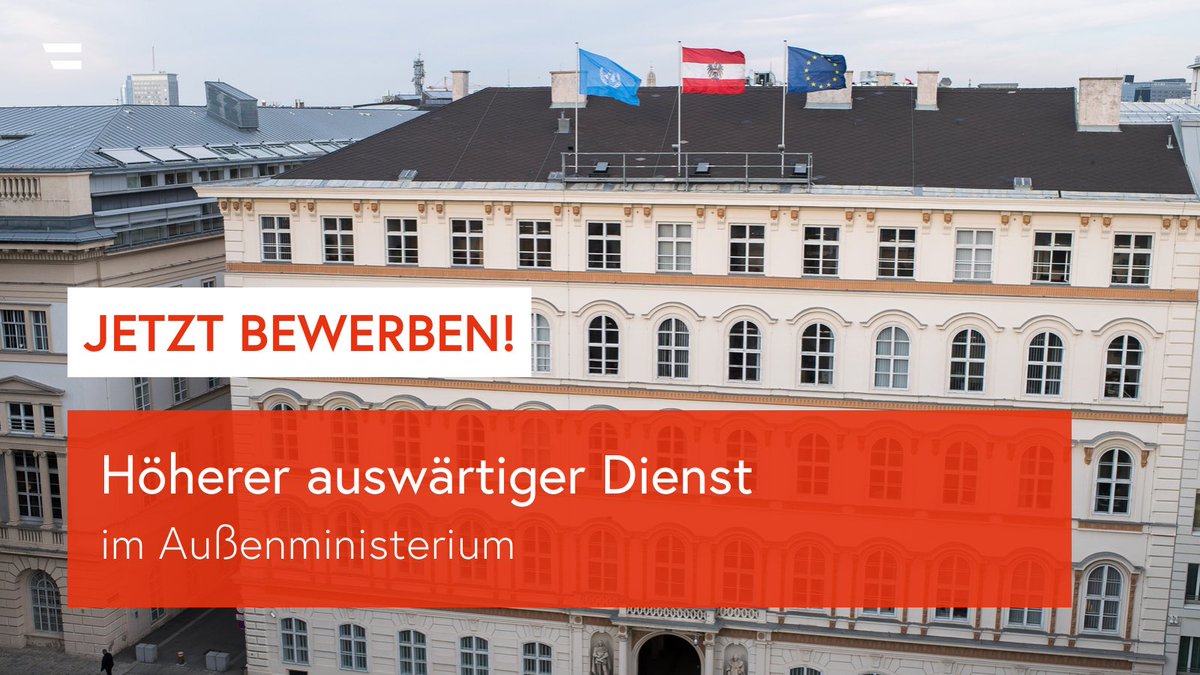 MFA_Austria's tweet photo. Jetzt noch bis 21. September für den höheren auswärtigen Dienst bewerben und Teil des #TeamBMEIA werden!🌍

Der diplomatische Dienst im österreichischen Außenministerium beinhaltet spannende und vielseitige Tätigkeiten rund um die Welt ➡️ https://t.co/HGginzGVHt https://t.co/Bwg6u0IS1w