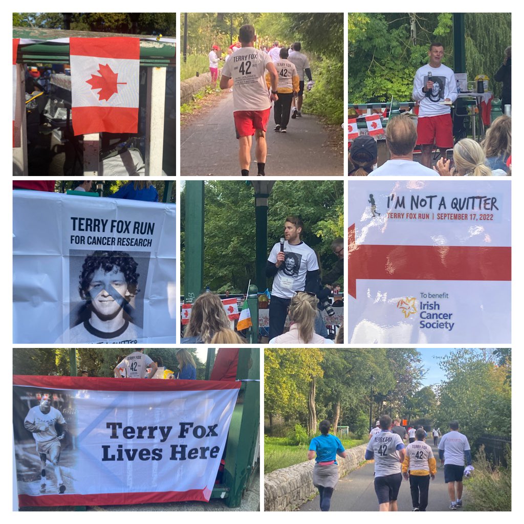 A fantastic turnout for #terryfoxrunireland in the company of Terry’s brother Darrell <a href="/dbacfox/">Darrell Fox</a>, Ambassador <a href="/NancySmyth_/">Nancy Smyth</a> <a href="/canadaireland/">Canada in Ireland</a> <a href="/TD_Canada/">TD (Canada)</a> <a href="/AirCanada/">Air Canada</a> Canadian &amp; Irish runners &amp; walkers &amp; Diplomatic community <a href="/CCollenette/">Chris Collenette</a> <a href="/BlaithinODonn/">Blaithin O'Donnell</a> <a href="/DeirdreGiblin1/">Dr Deirdre Giblin</a> <a href="/InnovusCorp/">Lex Burger</a> 🇮🇪🇨🇦🏃‍♀️🏃