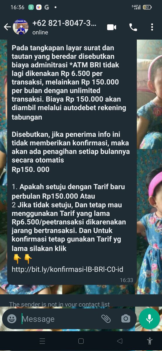 santwid's tweet photo. @BANKBRI_ID Hi.. saya mendapatkan wa seperti ini, HOAX yah?#BRI #BRIEdukasi #MemberiMaknaIndonesia https://t.co/2rbkLAdbVg
