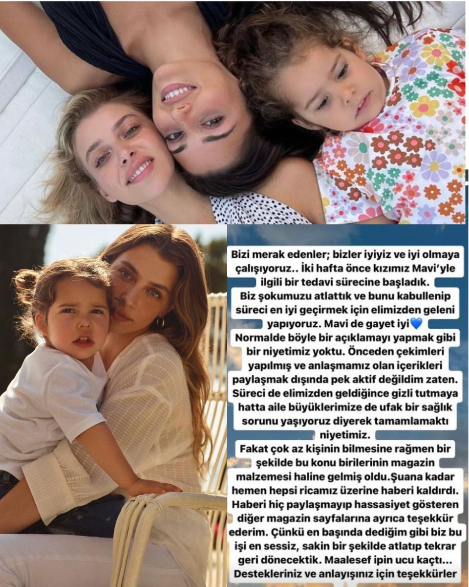 2_sayfaofficial's tweet photo. Oyuncu Hande Erçel'in 2,5 yaşındaki yeğeni Aylin Mavi'nin sağlık sorunları yaşadığı iddia edilmişti. Anne Gamze Erçel’den açıklama geldi: “İki hafta önce kızımız Mavi’yle ilgili tedavi sürecine başladık… Biz şokumuzu atlattık…” https://t.co/IDXHV1eDpw