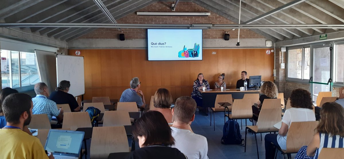 grupGlossa's tweet photo. El congrés @icriml ha estat una font de dades, coneixences i recerques per al present i futur. Amb presència de @grupGlossa: 1) M. Güell, F. Bottasso i C. Junyent @Edxandri i 2) L. Comajoan i R. Salaberry. @UVic_FETEP @UVic_CRED @InfoLinguapax @llenguacatalana @GELA1092 @glidiUB https://t.co/v50qtgLfqC