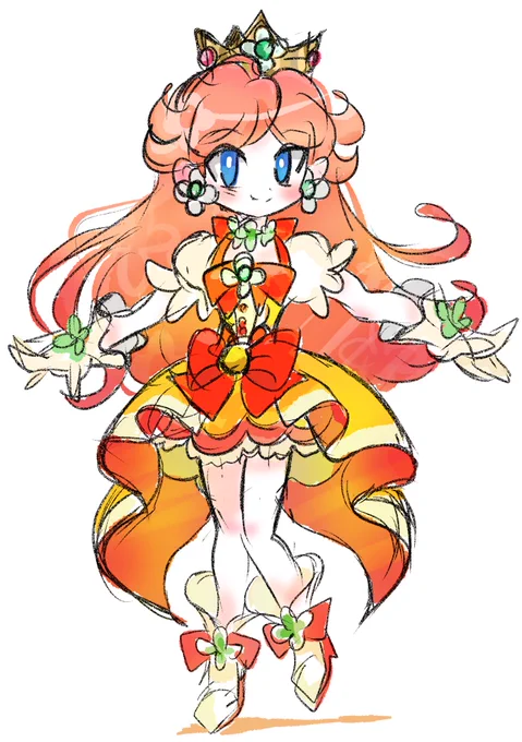 咲きほこる花のプリンセスなデイジー#PrincessDaisy #デイジー姫 #キュアフローラ #superMario #らくがき #イラスト 