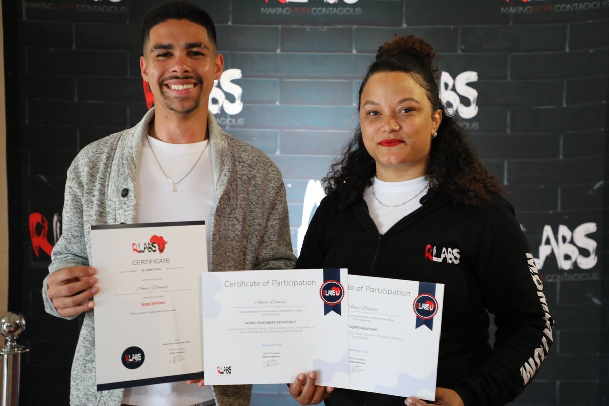 RLabs's tweet photo. A huge congratulations to our DLabs graduates whom we are also celebrating at our Open Day. 👏👏👏

#RLabs #MakingHOPEContagious #Zlto #OpenDay #RLabs2022 #CommunityOpportunity #MitchellsPlain #Westridge https://t.co/Gk1K3lLolW