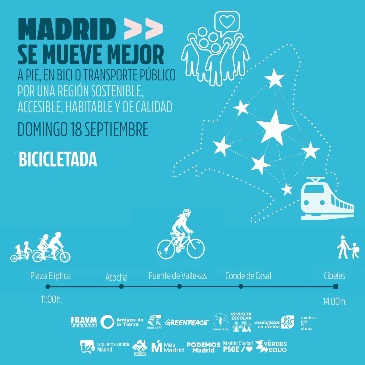 CB_GranVia's tweet photo. Este domingo 18 tenemos una cita 
🕙 a las 11h
🏘 en Plaza Elíptica ☺
Saldremos en 🚲 para reivindicar que #EnBiciMadridSeMueveMejor
#SinCocheMadridSeMueveMejor
#CarrilBiciGranVía 👉
    Te estamos esperando 🙄 
#SEM2022 
#EuropeanMobilityWeek
Con @pedalibre https://t.co/29rvyJjD1H