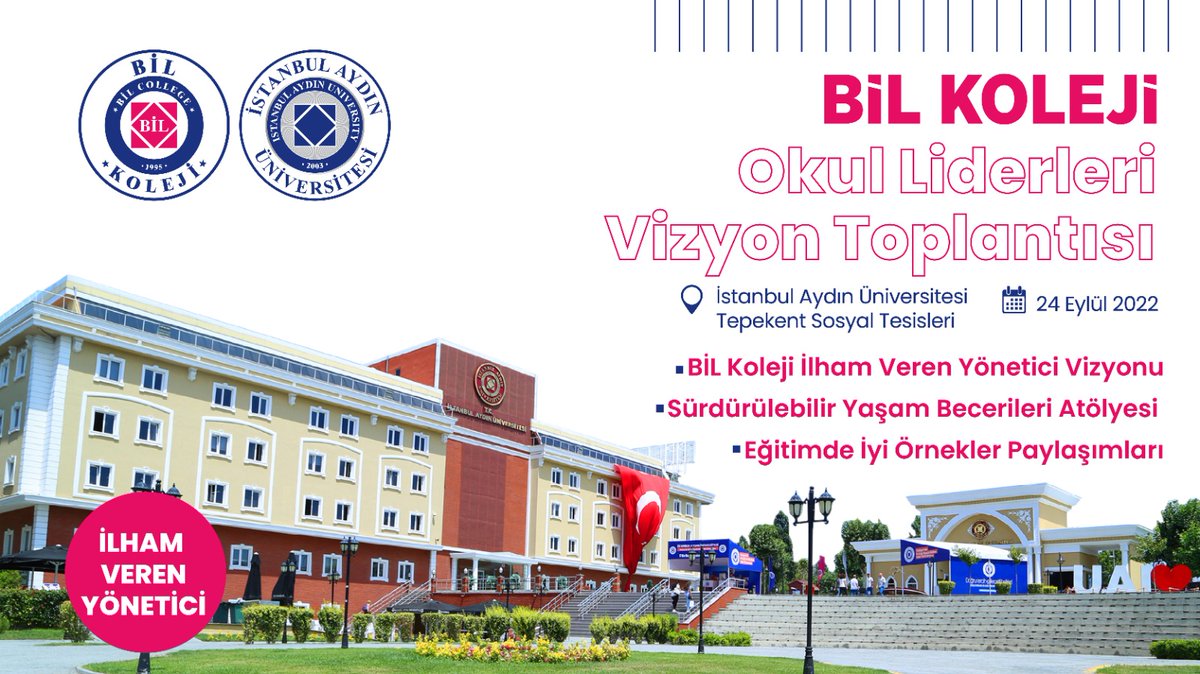 bilkolejleri's tweet photo. 𝘽𝙞𝙇 𝙆𝙊𝙇𝙀𝙅𝙞 
𝙊𝙆𝙐𝙇 𝙇𝙞𝘿𝙀𝙍𝙇𝙀𝙍𝙞 𝙑𝙞𝙕𝙔𝙊𝙉 𝙏𝙊𝙋𝙇𝘼𝙉𝙏𝙄𝙎𝙄

🗓 24 Eylül 2022
📍 @IAUKampus Tepekent Sosyal Tesisleri

#İLHAMVERENYÖNETİCİ https://t.co/aj1MdSjjU0