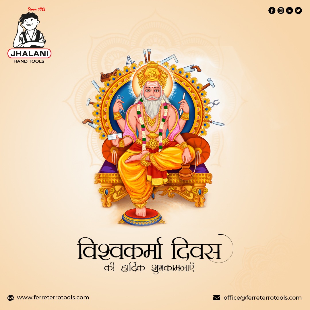 ToolsJhalani's tweet photo. #Ferroterrotools extends its warm wishes on this auspicious day of Vishwakarma divas.

#vishwakarma #vishwakarmajayanti #vishwakarmapuja #jayanti #happyvishwakarmapuja #lordvishwakarma #vishwakarmaday #celebration  #jayanti #manufacturer #handtools #Jhalanitools #hardwarestore https://t.co/Pt9KrpbpBG