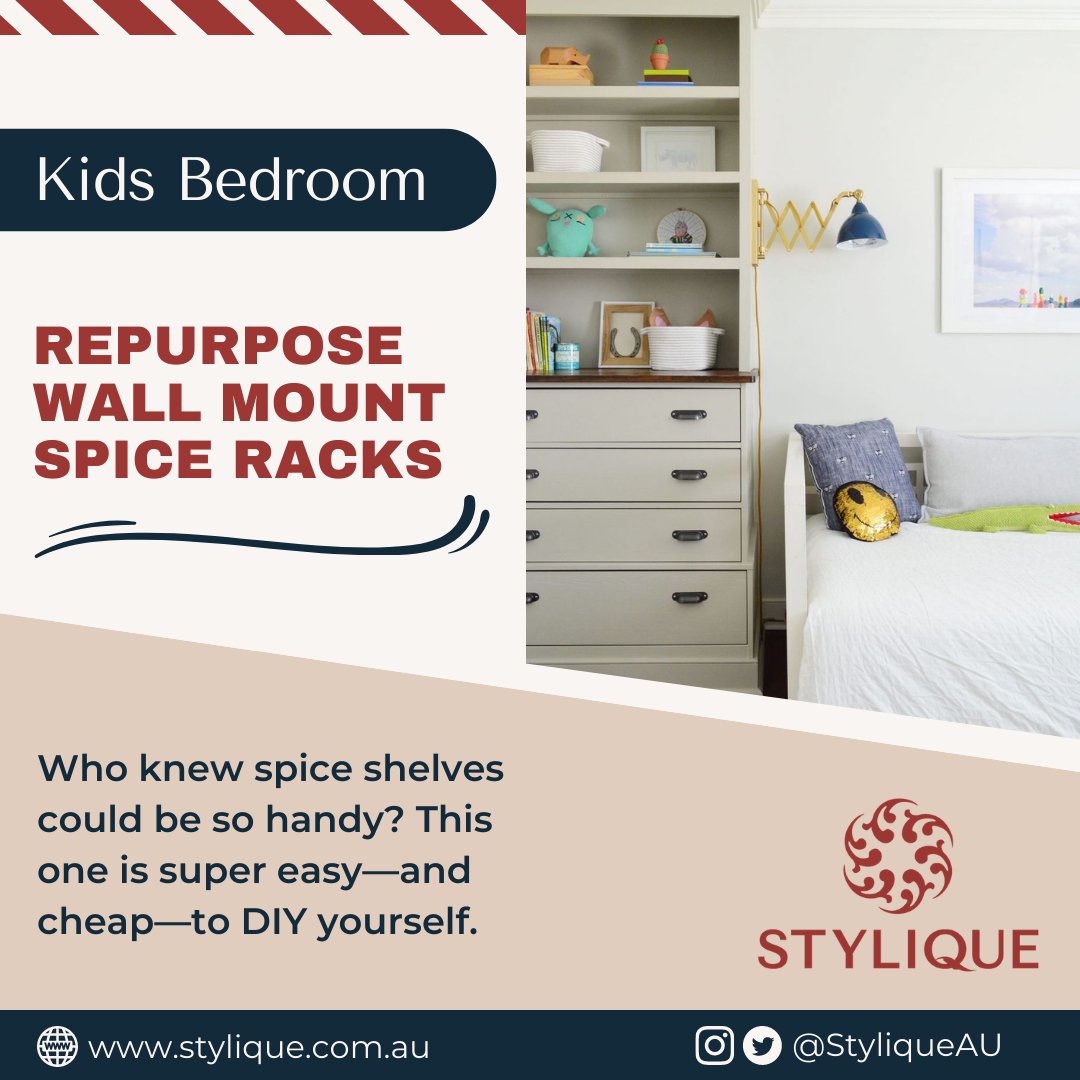 Who knew spice shelves could be so handy? This one is super easy—and cheap—to DIY yourself.🥰

#kidsbedroomideas #kidsdesign #kidsroominspiration