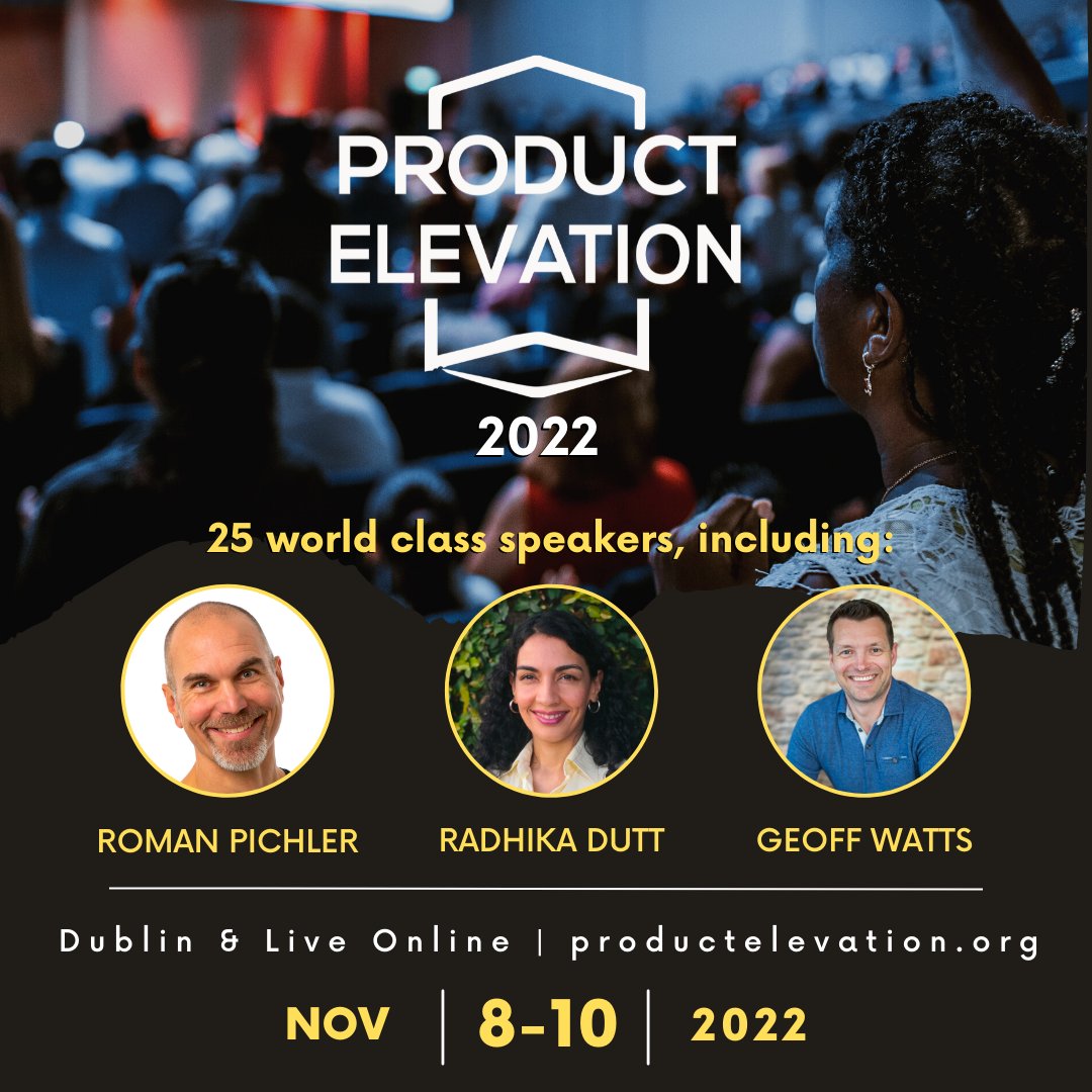 Product Elevation (@productelev8n) on Twitter photo π’ SPEAKER ANNOUNCEMENT for #ProductElevation2022:
In addition to the brilliant <a href="/romanpichler/">Roman Pichler</a>, we are delighted to share that the incomparable <a href="/RadhikaDutt/">Radhika Dutt</a> and <a href="/geoffcwatts/">Geoff Watts</a> will be joining us to speak!
Join us in Dublin or live online.
ποΈ Tickets: productelevation.org π’ SPEAKER ANNOUNCEMENT for #ProductElevation2022:
In addition to the brilliant <a href="/romanpichler/">Roman Pichler</a>, we are delighted to share that the incomparable <a href="/RadhikaDutt/">Radhika Dutt</a> and <a href="/geoffcwatts/">Geoff Watts</a> will be joining us to speak!
Join us in Dublin or live online.
ποΈ Tickets: productelevation.org