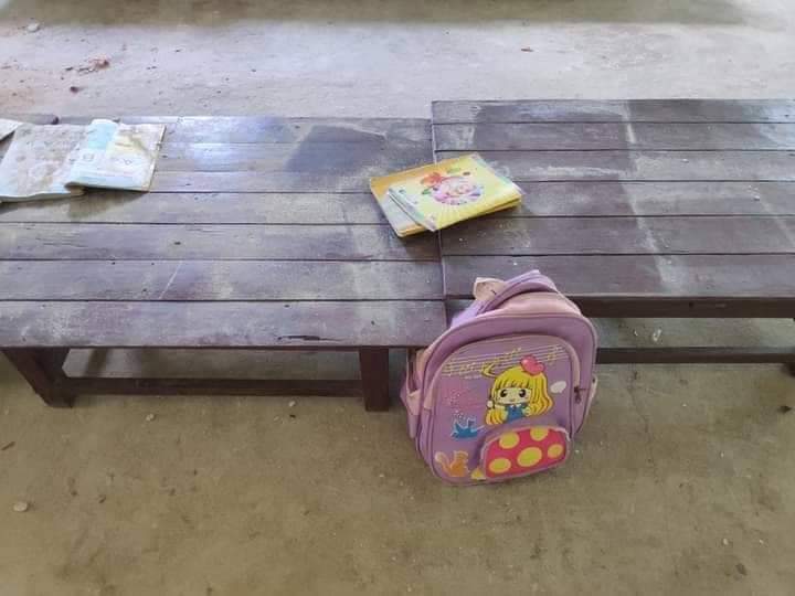 MayWongST's tweet photo. When going to school remains unsafe in ongoing #Myanmar #militarycoup. #Military said to have attacked a school in #Sagaing with helicopters killing/injuring kids. In June, #UN @RapporteurUn said over 140 children killed since coup https://t.co/tlKfYYMkcX #WhatsHappeningInMyanmar https://t.co/BTNVAqk8xf