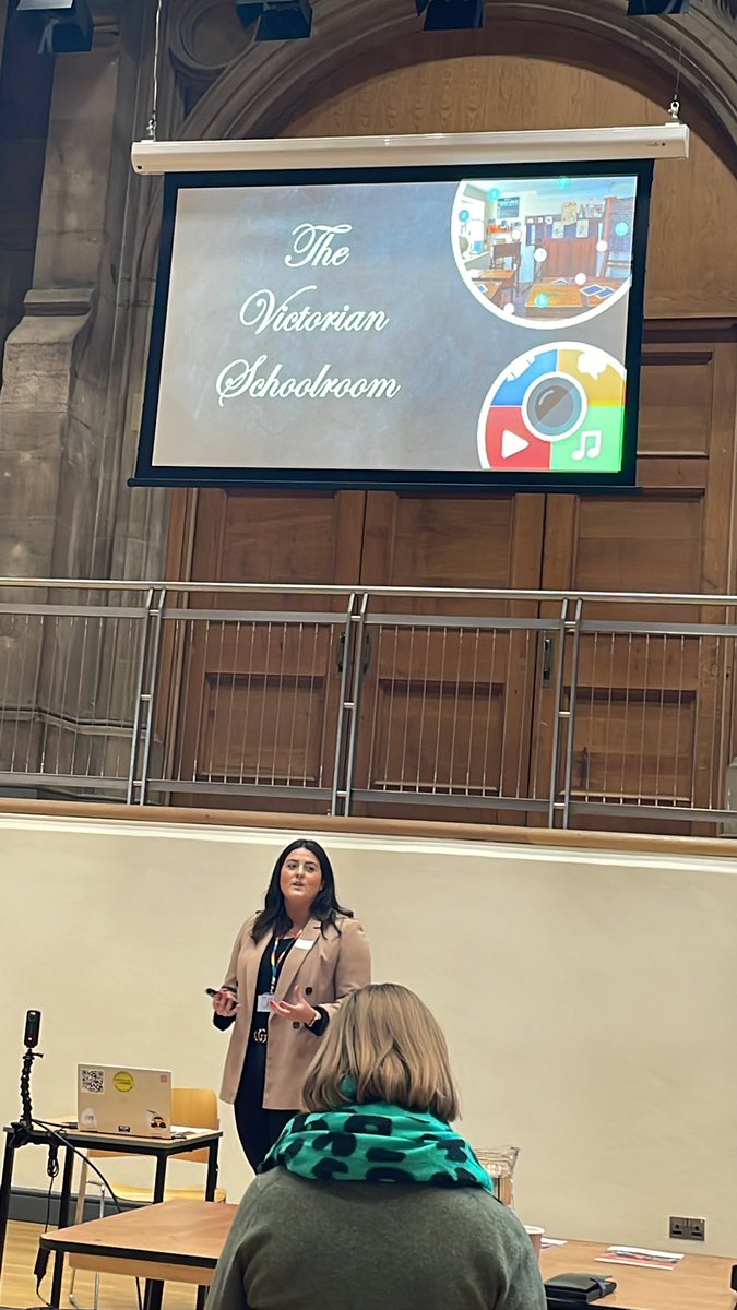 AJOBPickard's tweet photo. Andrea @esmsedinburgh talking about one of my favourites things and how using @ThingLink_EDU can bring topics like Victorians alive whilst developing #21CLDSkills and @SDGoals 👏☺️🫶🏼 #TeamMIEEScotland https://t.co/FwX1zfJJV3