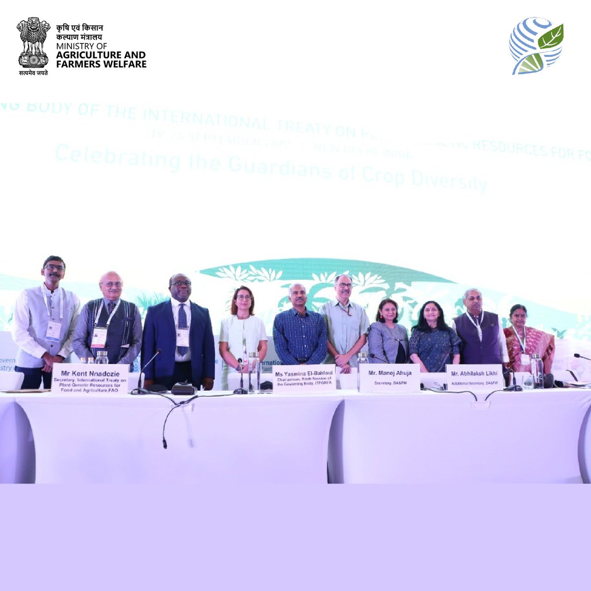 “Celebrating the Guardians of Crop Diversity”
Ninth Session of the Governing Body of the #ITPGRFA on 17th Sept 2022 at New Delhi. 
#ItAllStartsWithTheSeed🌱#IYOM2023 #millet
#InternationalYearOfMillets2023
#farmers #foodsecurity #GB9 #agrigoi #Benefitsharing 
@YasminaBahloul @ANI