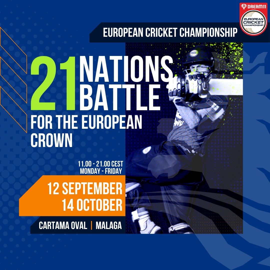 KNCBcricket's tweet photo. Dutch selection will participate in Dream11 European Cricket Championship 2022.
From 19 to 23 September, a Dutch selection will participate in the European T10 championship in Malaga (Spain). We keep you posted.
https://t.co/WzxM5Xyb5w https://t.co/VXltycVdo8
