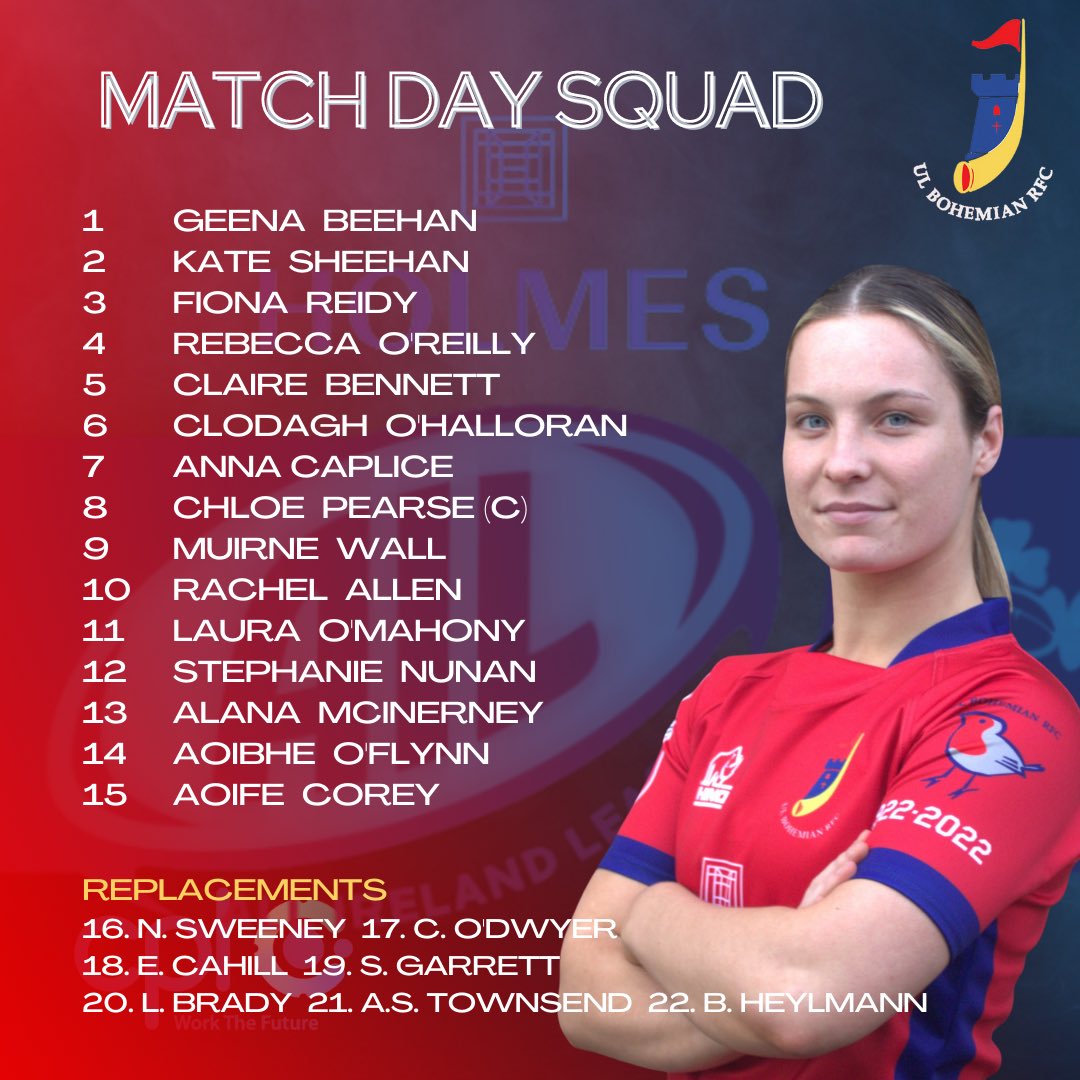 ulbohemianrfc's tweet photo. Team News🔴⚪️🔵👇

Women’s AIL Round 2
VS
@RFCRailwayUnion 

KO 5.00 pm at UL4G

Let’s bring it 💪

#NothingLikeIt https://t.co/GJWkoYWDHX
