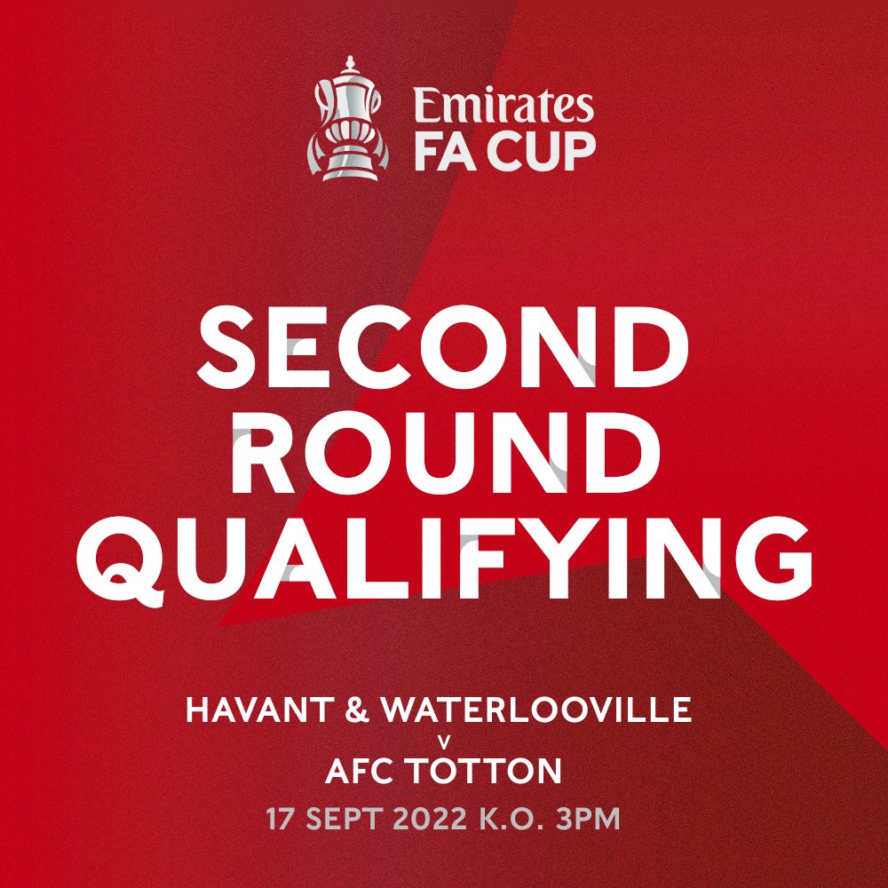 IT’S MATCHDAY! Time for Second Round Qualifying of the <a href="/EmiratesFACup/">Emirates FA Cup</a>, as we face the Hawks of <a href="/HWFCOfficial/">Havant & Waterlooville FC</a>!

🆚 <a href="/HWFCOfficial/">Havant & Waterlooville FC</a> 
📅 Sat 17 Sept
🕒 3pm K.O.
🏟️ Westleigh Park, PO9 5TH
🎙️ <a href="/StagsRadio/">Stags Radio</a> - live on Twitter Spaces

<a href="/NonLeaguePaper/">The Non-League Paper</a>  <a href="/dailyecho/">Daily Echo</a>  <a href="/Lymingtontimes/">Advertiser & Times</a>

#GoStags🦌