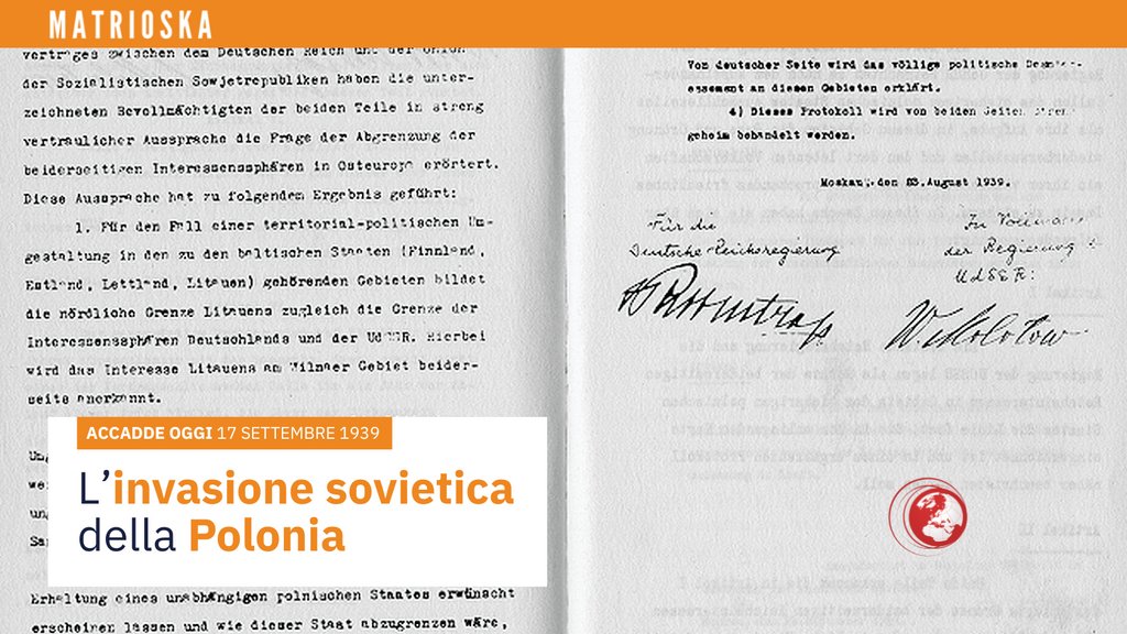 Geopoliticainfo's tweet photo. 🇵🇱Il 17 settembre 1939 l’Armata Rossa invadeva la #Polonia in ottemperanza dei protocolli segreti al trattato Ribbentrop-Molotov, portando alla scomparsa del paese come stato sovrano. https://t.co/kcY1QpXTKK