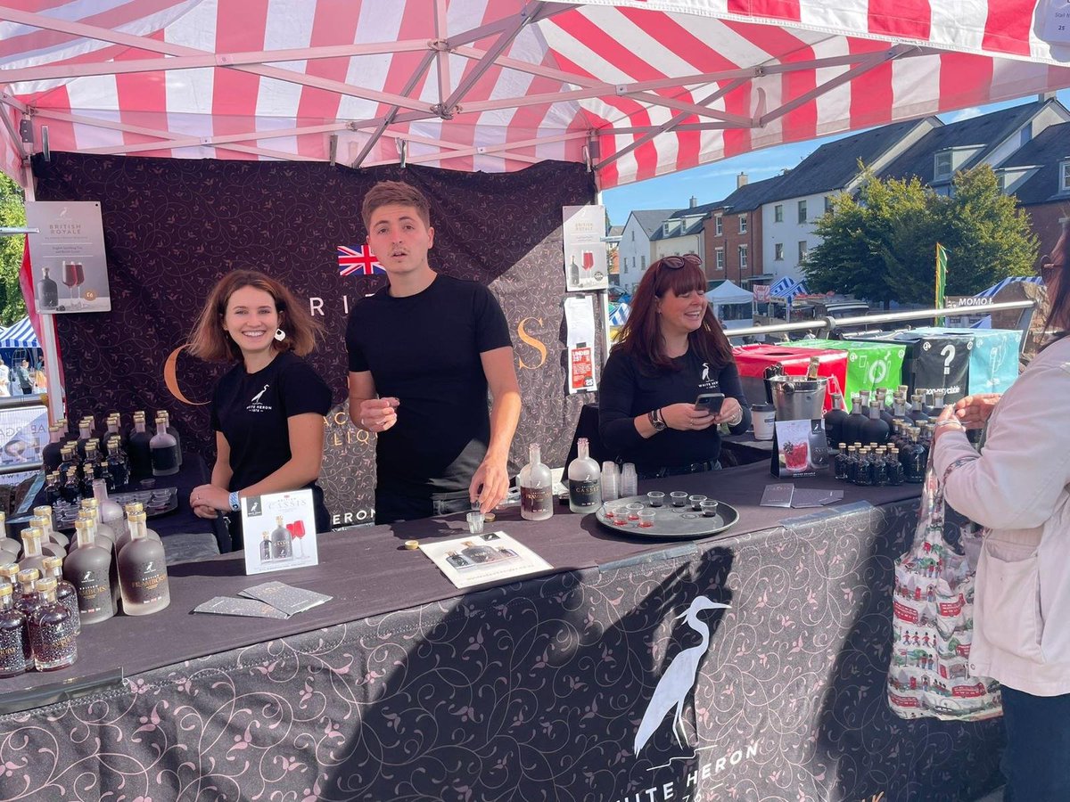 Abergavenny food festival today. Alice, Rhys and Amy offering tastings of our British Cassis and Framboise.  Come and say hello!