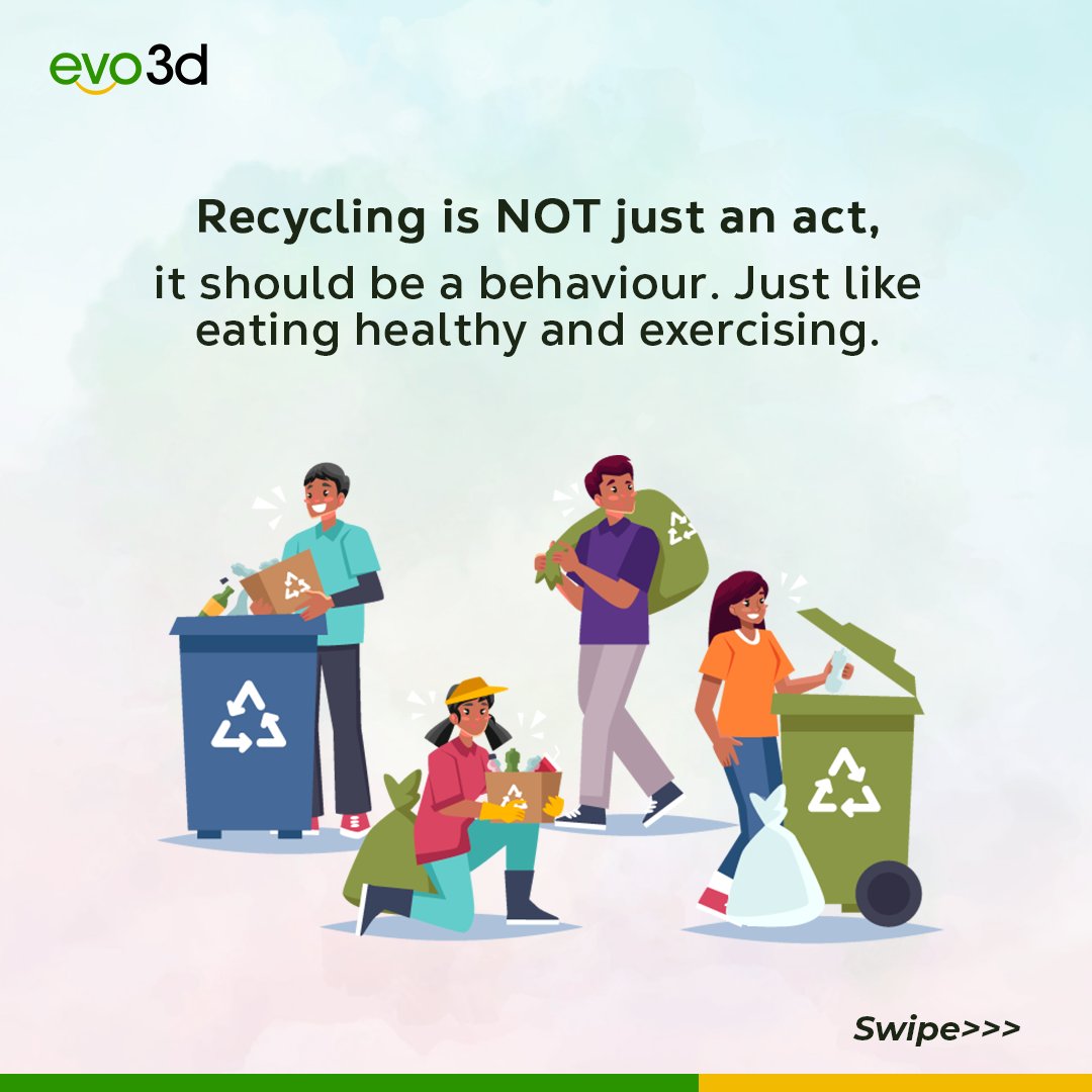 evo3dng's tweet photo. 2/2
Recycling also means reusing your sustainable items.

Let's make recycling a deliberate and conscientious effort. We can do more.💪

Join our telegram community https://t.co/VsiERwQVXF to get to know how you can even earn from your wastes.

#worldcleanupday2022
#Evo3d https://t.co/9cbIoxMGVt