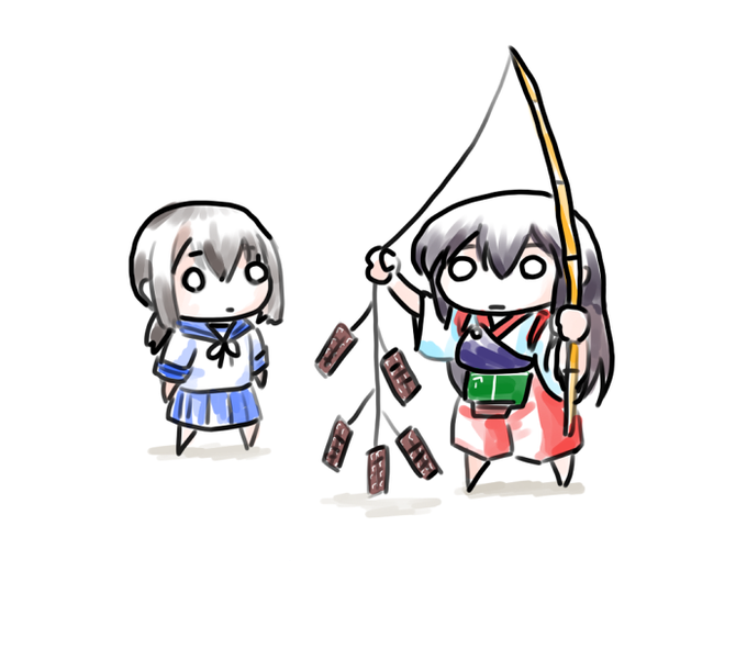 「深海には塩辛いものしかないので甘いものをエサにするとアホみたいに釣れる」
 #みなさんの艦これネタ絵見せてください 