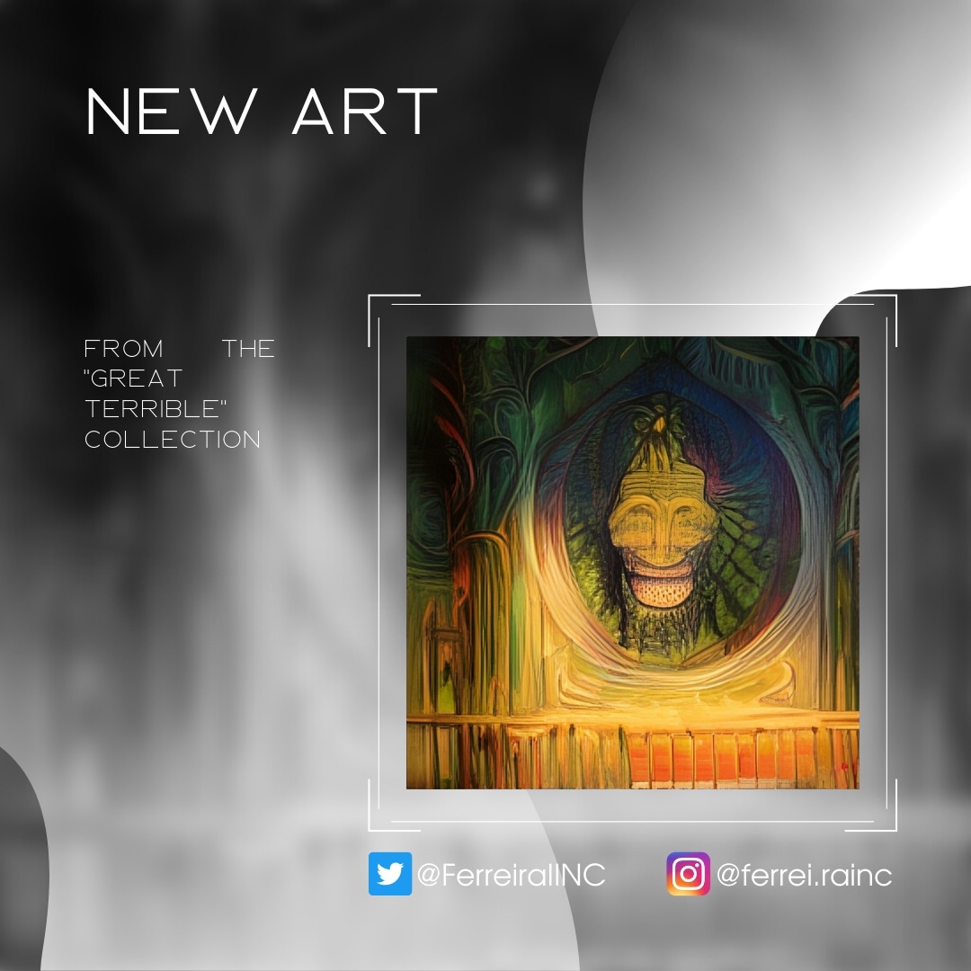 𝐆𝐨𝐨𝐝 𝐝𝐚𝐲, 𝐍𝐅𝐓 𝐥𝐨𝐯𝐞𝐫𝐬!

New day - new art! Another art from the "Great terrible" collection🙌
Welcome!

😉I will be very happy if you subscribe and can see a whole collection of 1000 NFT art

#NFTartist #NFTProject #darkNFT