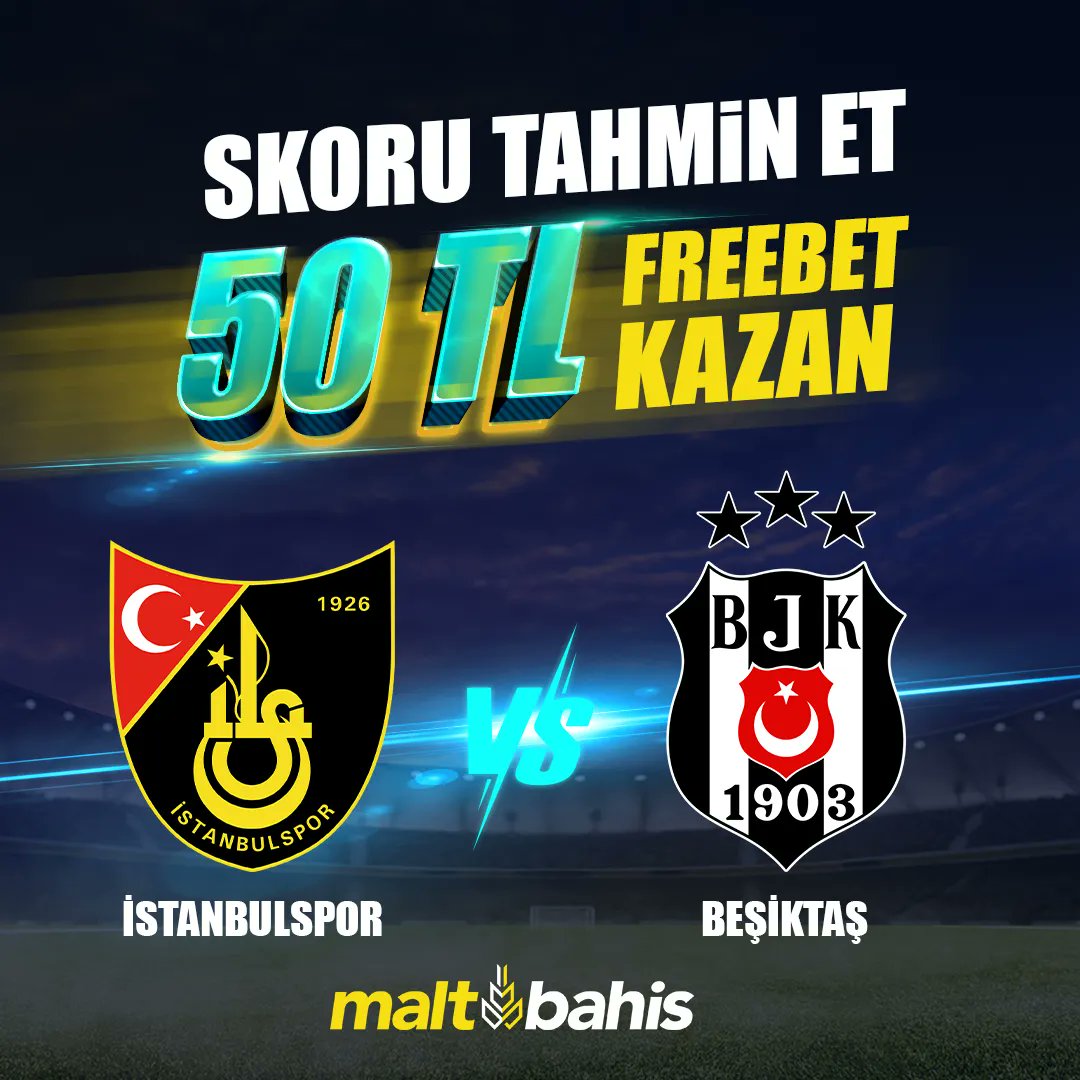 sosyalmalt's tweet photo. 📢 İstanbulspor v Beşiktaş        Maçının Skoru Ne Olur?

✅ Takip et + Rt yap + gönderiyi beğen 5 Arkadaşını Etiketle. K. Adını Ve Skoru Burada Paylaş❗️

💰💸 50 TL Freebet'i kazan ❗️❗️❗️

Güncel adres:👉 https://t.co/or2CYnCOco https://t.co/rurVulUQEx