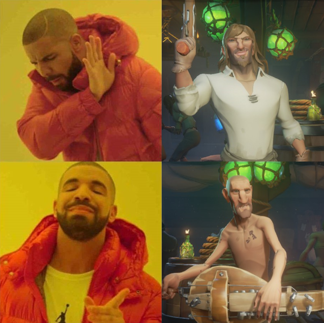IIImunchkinIII's tweet photo. When rolled a cool character, but still chose a dumb one because it's funnier!
#BeMorePirate #SeaofThievesCommunityDay https://t.co/DJkCJH0N54