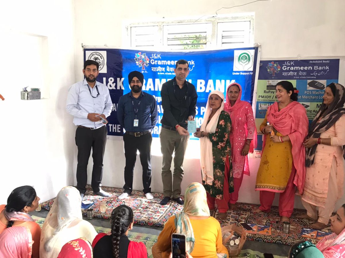 DigitalJkgb's tweet photo. Financial Inclusion and insurance  department under the guidance of Sh. Sanjay Gupta Chairman, J&amp;K Grameen Bank in collaboration with NABARD organized Village Level Programmes under Branch Office Mahanpur, Marta Nagrota, Bhoond, Duggan &amp; Brij Nagar for people of targeted groups https://t.co/Vzav69Zf3c