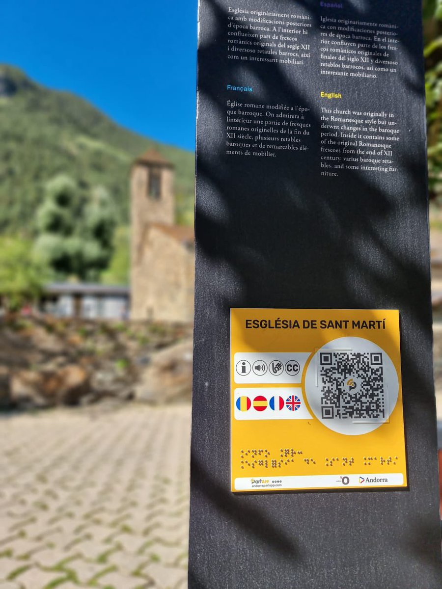 Andorra_Parlapp's tweet image. 🟠 Ara ens aturem a Sant Martí de la Cortinada, on la placa #parlapp explica en 4 idiomes, llengua de signes, àudio i subtitulació la història d’aquesta església 

🧡 Estem #inlove amb #Ordino 

#AndorraInclusiva #ElCodiPerfecte