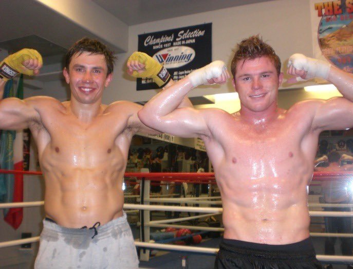 Golovkin and Canelo following a sparring session in 2011.

Over a decade later they face each other in a trilogy fight for the undisputed super middleweight crown. 

#CaneloGGG3