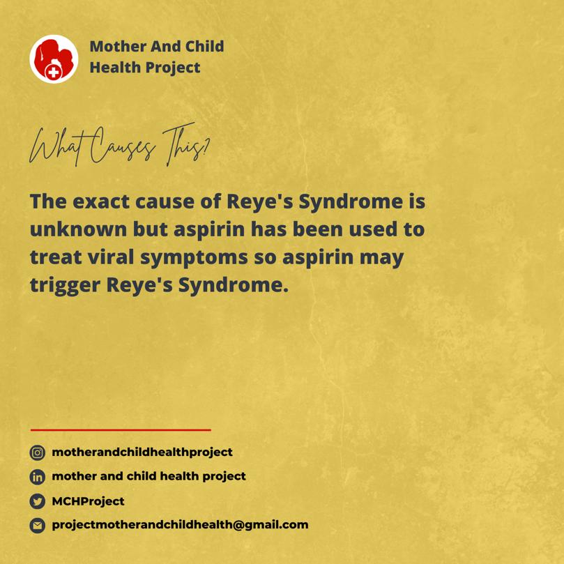 MCHProject's tweet photo. Reye’s syndrome awareness month
.
.
 #SDG #Monthlyhealthtips #Reyesyndrome  #MotherandChildHealthProject
.
.
Don't forget to like, share and comment✨ https://t.co/Ye4TqPxCO8
