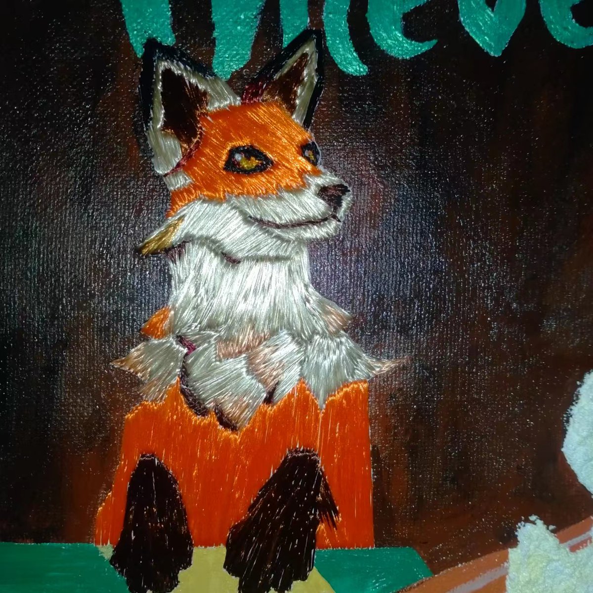 we8600's tweet photo. A Cute Orange Elf
I spent a total of six days on the embroidery;  Tired as I am, I enjoy making it.
During making the reflective silk threads have been used, which makes the little fox lifelike.🦊
@SeaOfThieves #SeaOfThieves #BeMorePirate 
#SeaOfThievesCommunityDay https://t.co/0yZvYscTqi