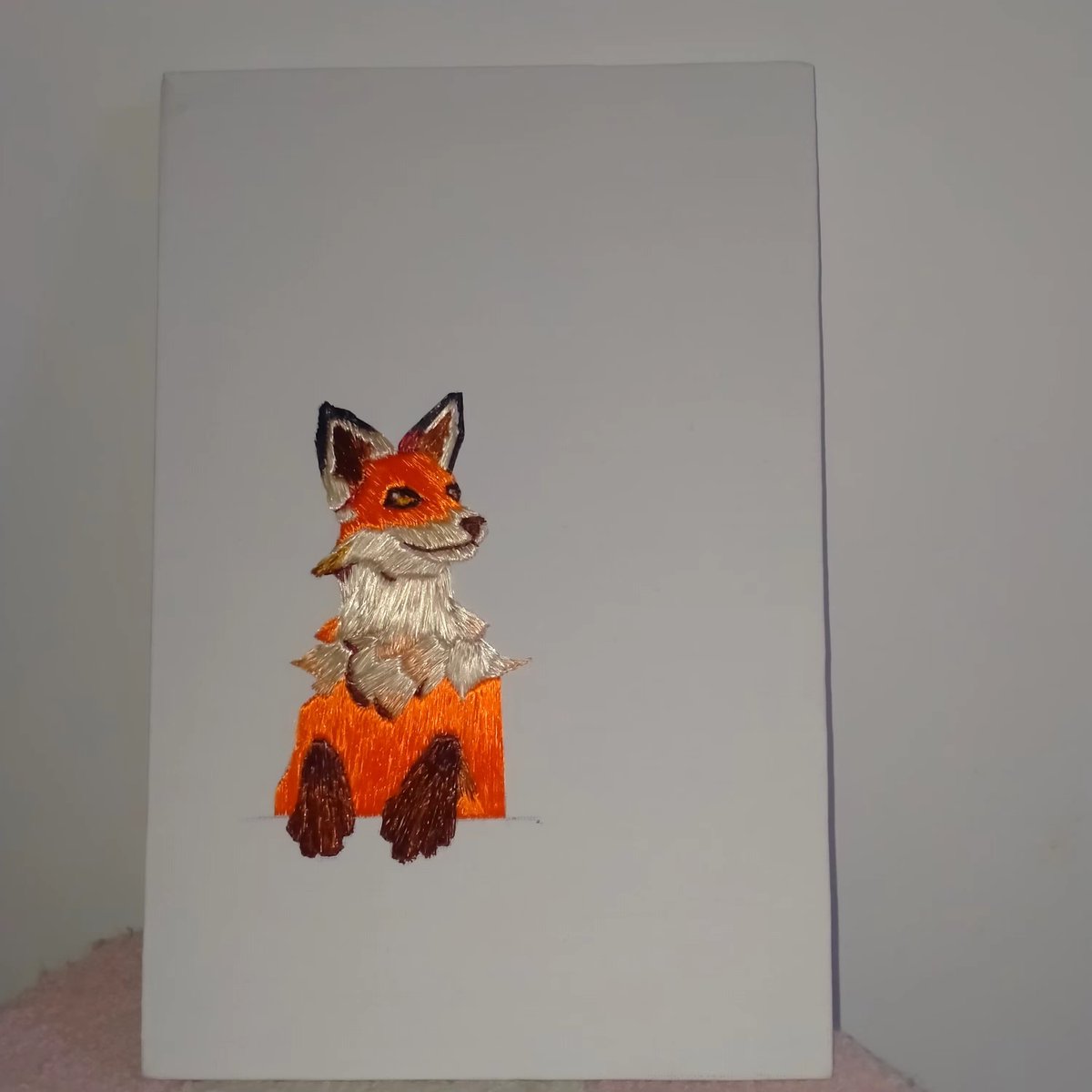we8600's tweet photo. A Cute Orange Elf
I spent a total of six days on the embroidery;  Tired as I am, I enjoy making it.
During making the reflective silk threads have been used, which makes the little fox lifelike.🦊
@SeaOfThieves #SeaOfThieves #BeMorePirate 
#SeaOfThievesCommunityDay https://t.co/0yZvYscTqi