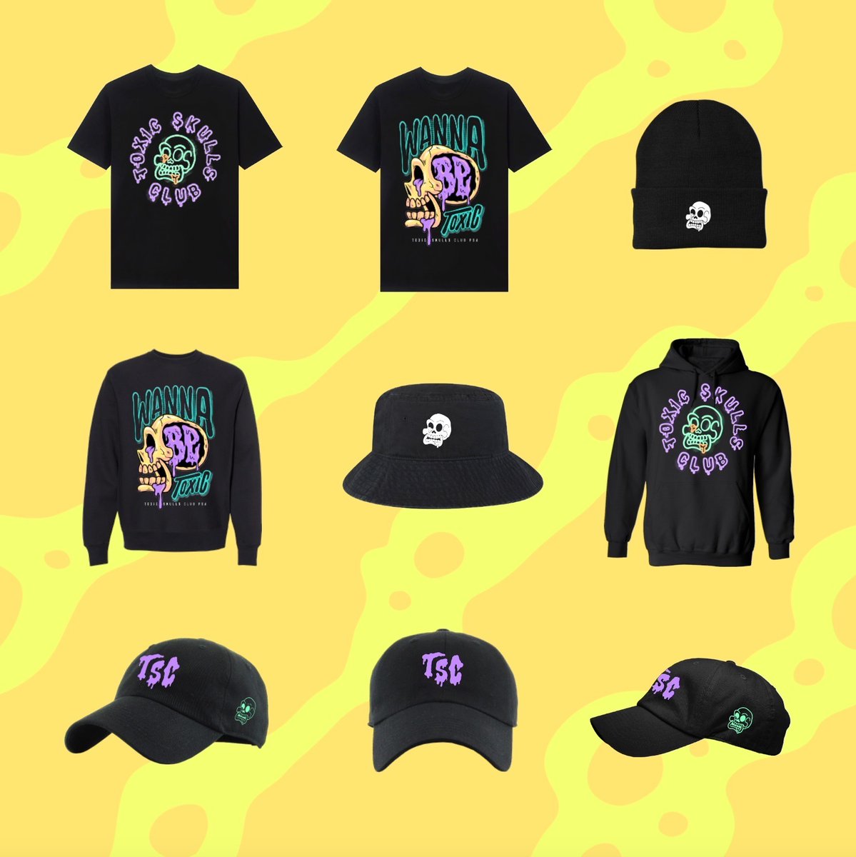 ToxicSkullsClub's tweet photo. A brand for everyone.

Our holders only &amp; public merch is live until Monday the 19th at 12:00PM EST

#StayToxic #ToxicSkullsClub #NFTCommunity #Merch https://t.co/DW8VnLEXiT